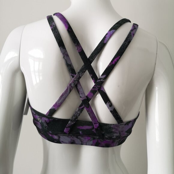 NWT LULULEMON FSFM Purple Black Luxtreme Fabric B/C Cup All Sport Energy Bra 8 - Picture 4 of 7